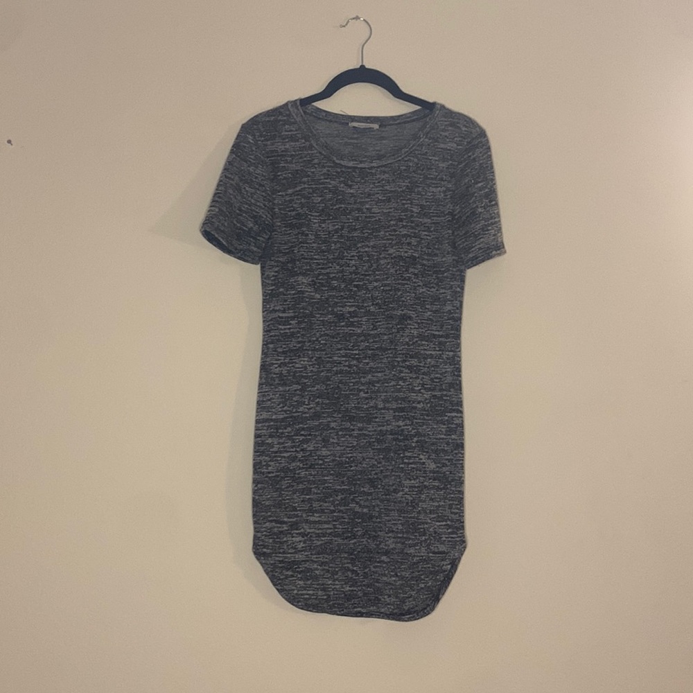 Heathered Dark Charcoal Gray T-Shirt Dress